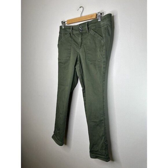 Torrid Plus Aviator Crop twill olive green Capri pants Pockets Size 10 - Picture 5 of 15